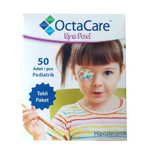 Пластырь для глаз "OctaCare" стерильный,  для девочек, розового цвета, 5 X 6,2 cm. N1