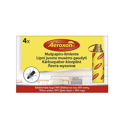 Aeroxon mušpapīrs - līmlente (rullītis), 4 gab.