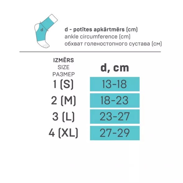 Elastīgs apsējs no neoprēna (ortoze) pēdas locītavas fiksācijai TONUS ELAST 0002
