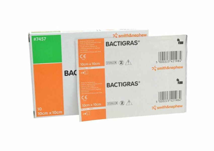 Марлевая повязка с хлоргексидином, антисептическая Bactigras 15 x 20 см, 1 шт.