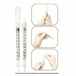 Šļirce 0.3ml, ad. 29G (0,33X12,5mm) sterilas, ar fiksetu adatu. Kods 200003SG.