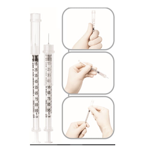 Šļirce 0.3ml, ad. 29G (0,33X12,5mm) sterilas, ar fiksetu adatu. Kods 200003SG.