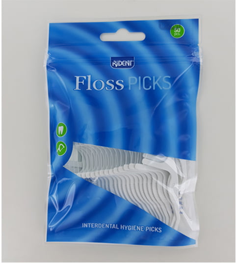 C100RB050 Rident flosspicks 50pcs front 2 Зубочистки Rident с нитью, N50