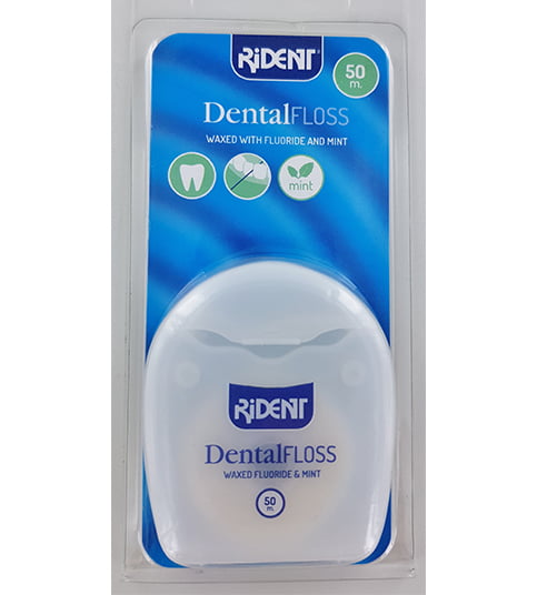 Rident vaskots zobu diegs, ar piparmētru, 50m