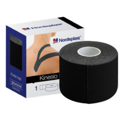 Kinezioloģiskais teips Nordeplast 5 cm x 5 m melns, 1 gab