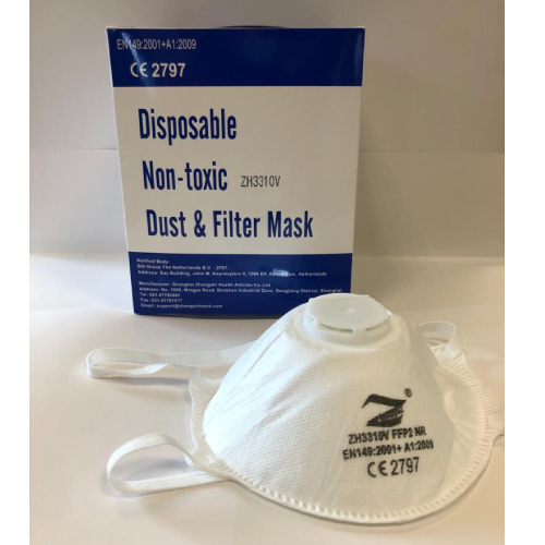 Respirators FFP2NR ar vārstu, ZH3310V, apaļas formas, N12