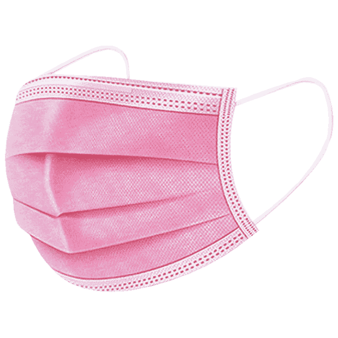 Maskas "MED COMFORT" med. ķirurģiska 02201-P, rozā krāsa, 50 gab