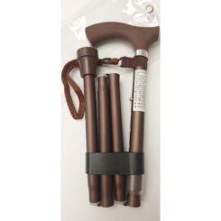 Spieķis alumīnija saliekams, ar silikona rokturi, brūna krāsa.