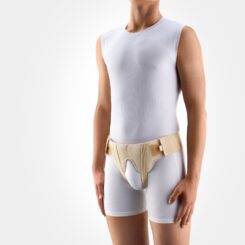 Medicīniskā elastīga cirkšņu trūces josta (ortoze), divdaļīga, ar izņemamiem spilventiņiem