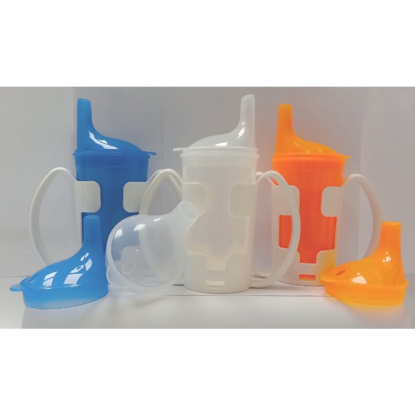 Кружка для лежачих больных 250 мл, с двумя крышками (для каши + чая)