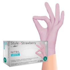 Cimdi diagnostiskie, nitrila, nepūderetie "STYLE Strawberry" XS izmērs, 01185-XS, 100 gab.