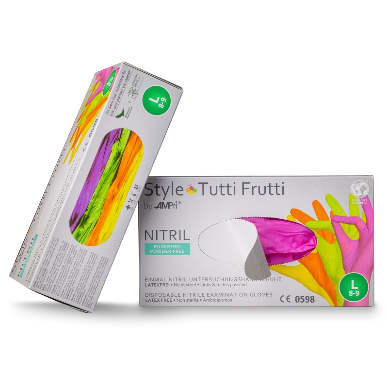 Tutti frutti iepakojums Перчатки диагностические, нитриловые, без пудры, "STYLE TUTTI FRUTTI" размеры S-L, 96 шт.