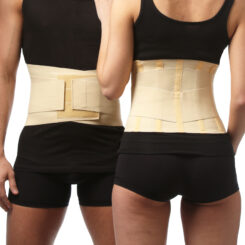 Medicīniskā elastīgā josta mugurkaula jostasvietas fiksācijai ar šinām un lencēm kompresijas normēšanai