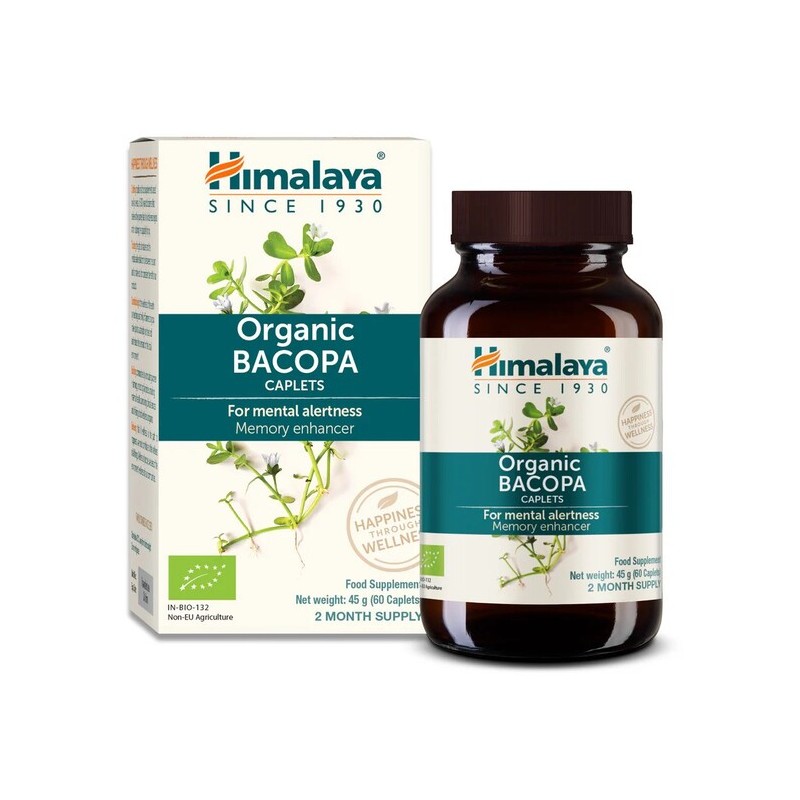 Organic BACOPA поддержка для мозга, пищевая добавка, 60 капсул