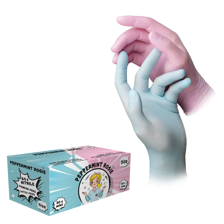 Перчатки диагностические нитриловые “STYLE  Pepermint Rosie”