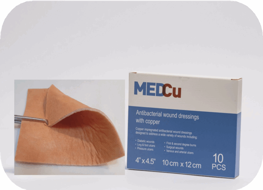 Antibakteriālais brūču pārsējs "MedCu" ar vara oksīda daļiņām, izm.5cmx6cm N1